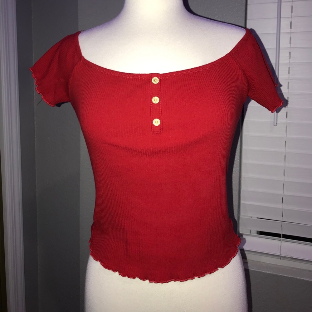 Red off the shoulder top